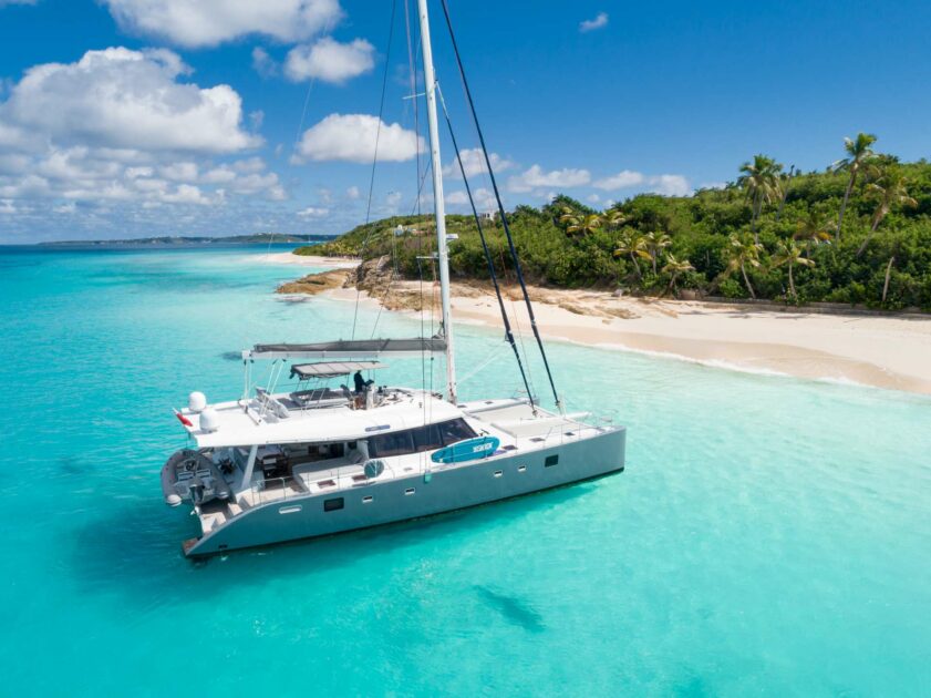Sailing vacation by boat at Caribbean